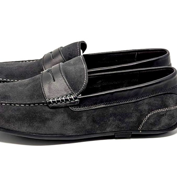 Gray Suede Round Toe Loafers - Picture 3 of 3